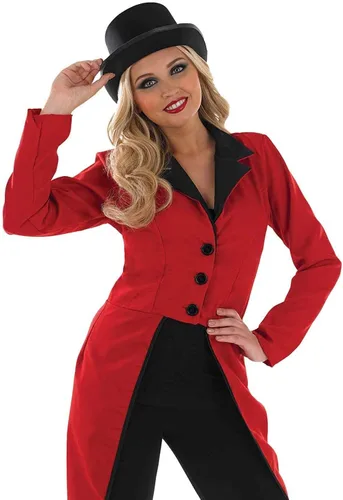 Vista 3 de Fun Shack Ringmaster Costume Women Red Circus Showman Tailcoat Jacket Adult Halloween Costumes For Women Size S M L XL XXL