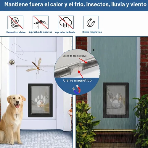 Vista 4 de CEESC Puerta Grande para Perros para Mascotas de Hasta 100 lb, Puerta para Mascotas Resistente a la Intemperie para Gatos y Perros, Duradera, Panel