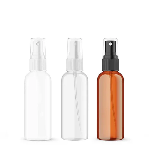 Vista 11 de SEVENHEAD Botella atomizadora de aceite esencial de plástico de 2.0 fl oz, 2 onzas, tres colores, transparente, blanco, ámbar, botella pequeña