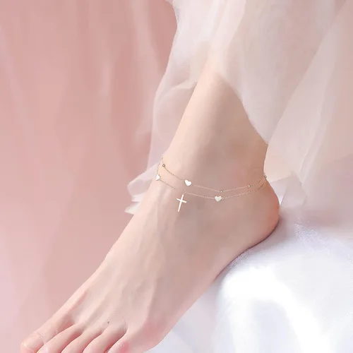 Vista 2 de Daochong - Tobillera de plata esterlina S925 ajustable, para mujer