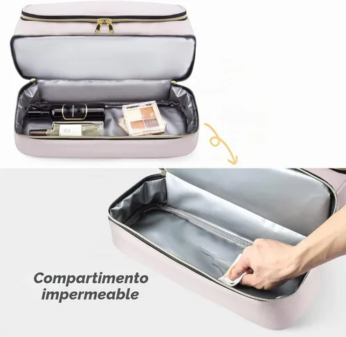Vista 5 de Funda de viaje de doble capa para Dyson Airwrap, funda de transporte de viaje Shark Flexstyle, bolsa de almacenamiento portátil impermeable