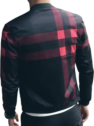 Vista 2 de LOGEEYAR Chaqueta bomber para hombre, casual, ajustada, estampada, abrigo