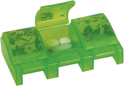 Vista 4 de Ezy Dose Pastillero de 3 compartimentos de tacto suave, planificador de medicamentos, caja organizadora de vitaminas, conveniente y fácil de usar