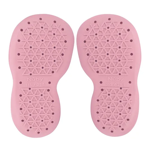 Vista 4 de Nuby Snekz - Zapatos cómodos de suela de goma para primeros pasos, lunares rosados, talla S, 7-14 meses
