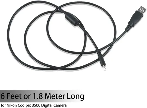 Vista 3 de Cable USB para cámara digital Nikon Coolpix B500 y cable de computadora USB para cámara digital Nikon Coolpix B500, chapado en oro, con ferrita, 6