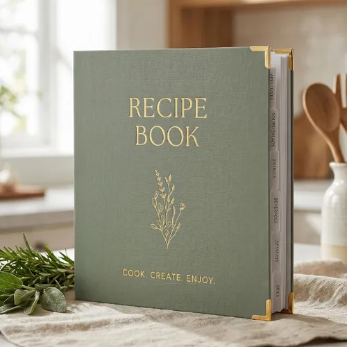Vista 11 de Carpeta estética de recetas de 8.5 x 11 pulgadas con cubierta impermeable, el libro de recetas perfecto con fundas de plástico para escribir tus