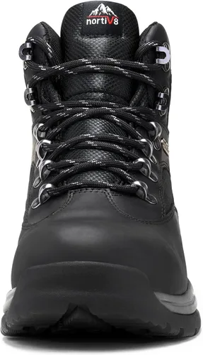 Vista 3 de NORTIV 8 Botas de trabajo con punta de acero para hombres, impermeables, antideslizantes, botas de construcción de seguridad