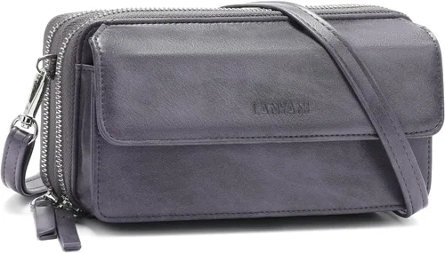 Vista 32 de Lanyani Cartera Cruzada RFID con Correa de Muñeca y Bolsillo para Teléfono para Mujeres de Cuero Vegano