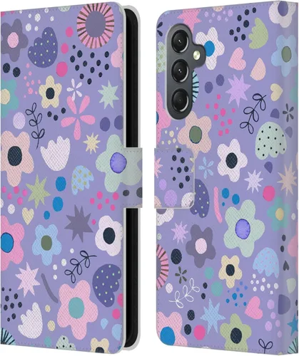 Vista 55 de Head Case Designs Officially Licensed Ninola Abstract Poppies Lilac Floral Leather Wallet Case Compatible with Samsung Galaxy A07 4G