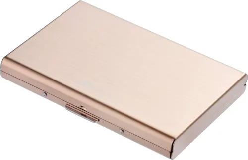 Vista 75 de BONSYL® Soporte para tarjetas de crédito, cartera delgada de metal con bloqueo RFID, con 6 ranuras para tarjetas, para mujeres y hombres.