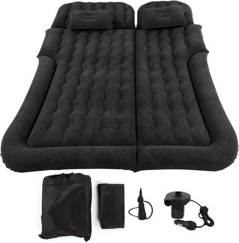 Vista 6 de Inflatable Car Mattress with Pump for SUV Back Sleep (Black)