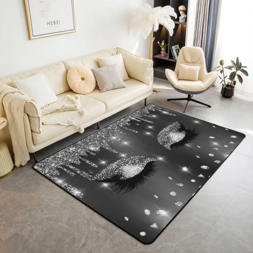 Vista 21 de jejeloiu Juego de alfombras de sala de estar, decoración de cine y noche, juego de alfombras de área de 3 x 5 con palomitas de maíz para interiores