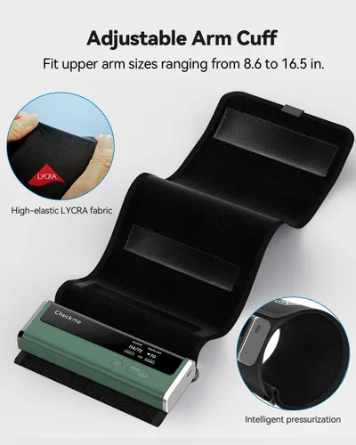 Vista 7 de Checkme Monitor de presión arterial para uso doméstico - Brazalete para la parte superior del brazo, máquina de presión arterial Bluetooth, lecturas