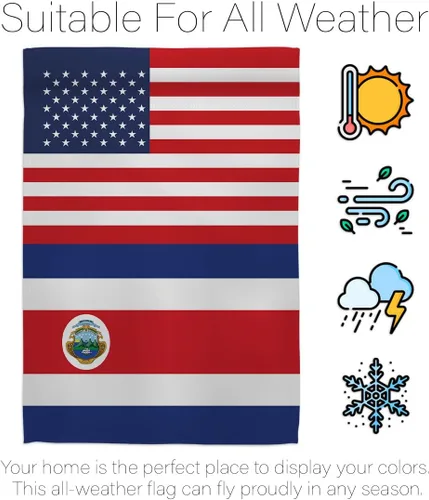 Vista 6 de Bandera de la Amistad de Costa Rica de la Copa del Mundo de Estados Unidos para decoración exterior de la casa, decoración al aire libre, tapiz