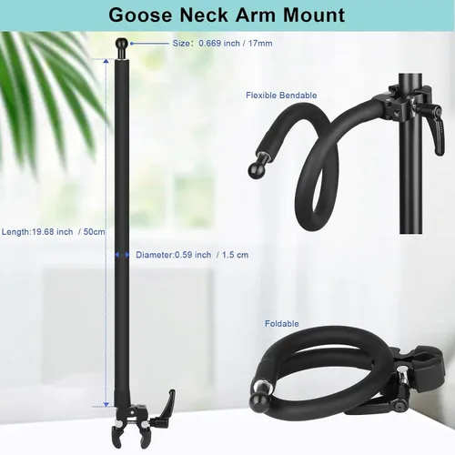 Vista 6 de Mippko Soporte magnético de cuello de cisne para cinta de correr/bicicleta giratoria/soporte de micrófono/soporte de música, brazo de cuello