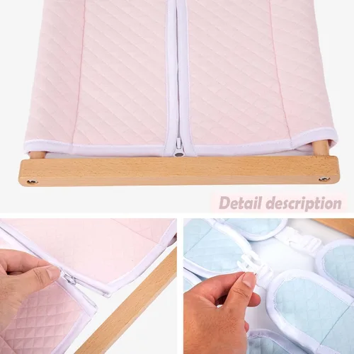 Vista 5 de Montessori - Juguetes de madera para vestirse, tabla de aprendizaje, habilidades básicas de vestir: botones, broches de presión, cremalleras