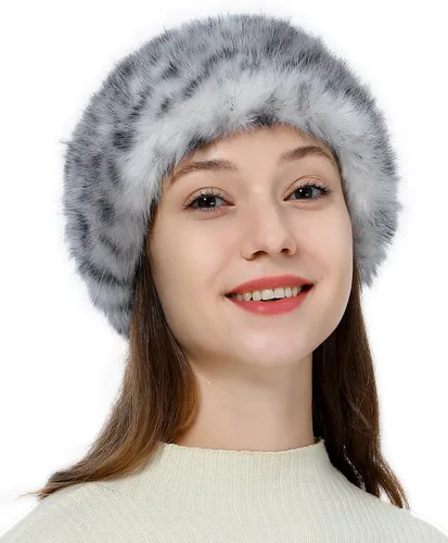 Vista 23 de Diadema de piel sintética con elástico para orejeras de invierno para mujer Negro