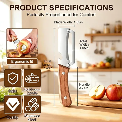 Vista 2 de 2 peladores de verduras multifuncionales 2 en 1, pelador de frutas 2 en 1 y abridor de botellas, resistente y duradero, adecuado para papas