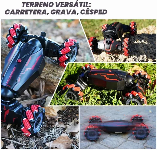 Vista 7 de Coche de acrobacias RC con detección de gestos – Auto RC controlado a mano – Auto de control remoto con acrobacias giratorias de 360°, conducción