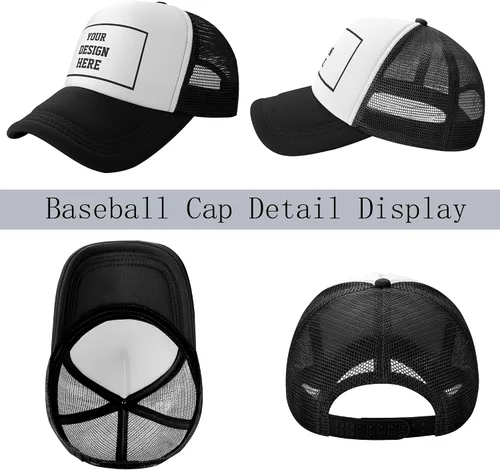 Vista 3 de Sombreros personalizados, diseño personalizado de tu logotipo, gorra de texto, para hombres, mujeres, papá, camionero