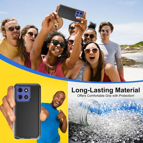 Vista 7 de Jiunai Funda para Moto G Stylus 2025, funda resistente a prueba de golpes, protección contra caídas, híbrida de doble capa mate, para Motorola G