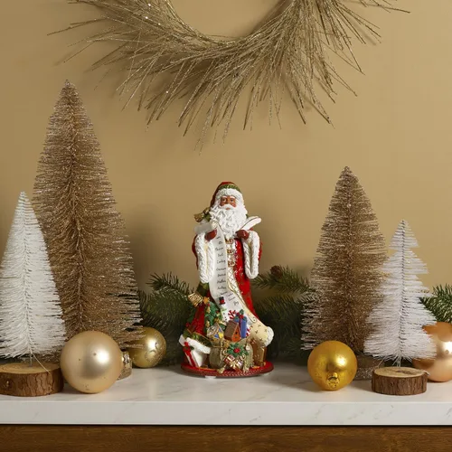Vista 5 de Fitz and Floyd Fitz & Floyd Holiday Home - Figura musical de resina de Papá Noel afroamericano, multicolor
