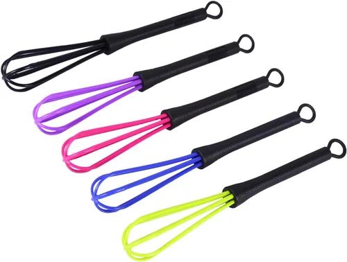 Vista 3 de Juego de batidor de lava, 5 piezas de plástico para peluquería peluquería de peluquería color crema batidor de cocina (verde, rojo rosa, azul, negro)