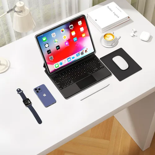 Vista 8 de WAYBER Protector de cuero para escritorio, alfombrilla de mouse impermeable, alfombrilla de escritorio de poliuretano, cubierta de escritorio