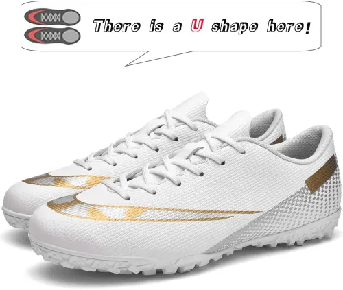 Vista 2 de WINGFAI Zapatos de fútbol para hombre, para interiores y exteriores, cómodos, zapatos de fútbol profesionales, para jóvenes, niños, tenis