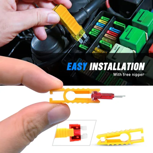 Vista 9 de Nilight - 50018R 240 piezas de fusibles estándar y mini con casquillo de cuchilla, 5A 7,5A 10A 15A 20A 25A 30A ATC APR ATO ATS, juego de fusibles