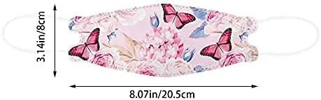 Vista 3 de 50 cubrebocas desechables florales con diseños 3D para mujer, cubrebocas transpirable de 4 capas con alambre para la nariz