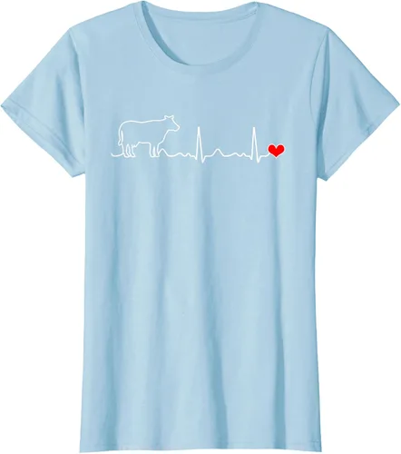 Vista 27 de Camiseta de paciente con corazón I Love My Cow Valve EKG Heartbeat Heart Pacient, Negro, S