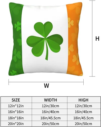Vista 2 de Fundas de almohada decorativas de 16 x 16 pulgadas, fundas de almohada para sofá, bandera irlandesa, doble cara, fundas de almohada cuadradas