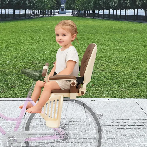 Vista 3 de Futchoy Asiento de bicicleta para niños, asiento trasero para bicicleta infantil, asiento trasero para niños con reposabrazos antideslizantes
