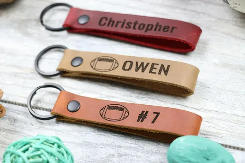 Vista 3 de SLIM Football Keychain, Football Team Gifts, Football Senior Night Gifts, Personalized Football Gifts, Key Ring, End of Season, Football Banquet
