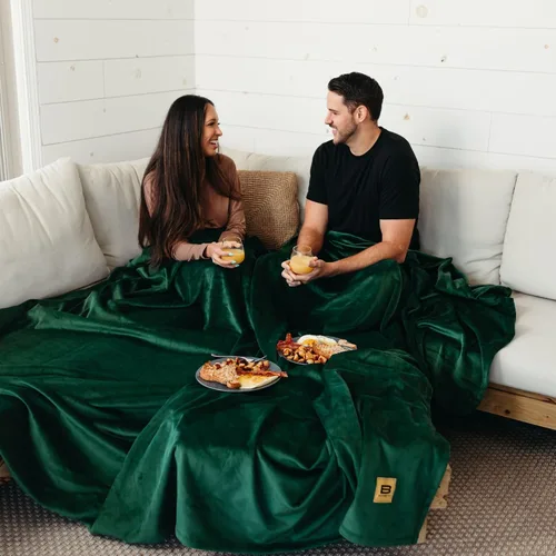 Vista 14 de Big Blanket Co Original Stretch Ballerina - Manta gigante extra grande de 6 x 6 pies, suave, elástica, lavable a máquina, se adapta a toda la familia
