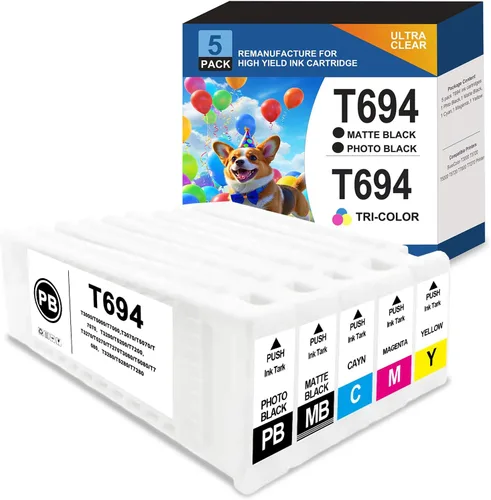 Vista 11 de 728 cartuchos de tinta F9J68A F9K17A F9K16A F9K16A F9K15A compatibles con impresoras de trazador de gran formato HP T830 MFP T730, 10.1 fl oz, negro