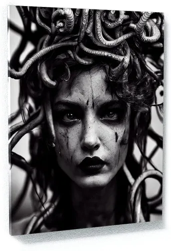 Vista 16 de Sense Canvas Medusa Greek Mythology 2 - Lienzo decorativo para decoración del hogar, póster grande de 30 x 40 / 0.75 pulgadas Medusa Mitología