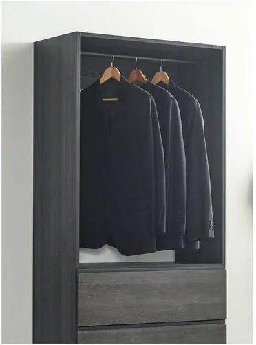 Vista 3 de Maykoosh Organizador de sistema de armario - Armario personalizable con vestidor de almacenamiento negro/modelo D 1 armario