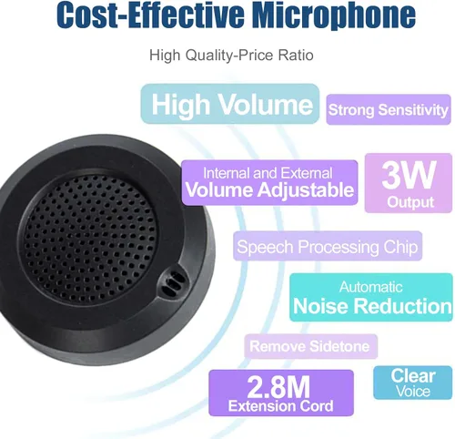 Vista 3 de Sistema de altavoces de intercomunicación de ventana, micrófono de intercomunicación de doble vía, altavoz de ventana para hablar a través