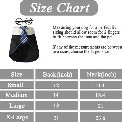 Vista 2 de Disfraz Coomour de bruja, para perro, gato, cachorro, ropa para perros pequeños, medianos, grandes, camisa con gafas