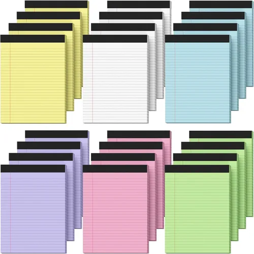 Vista 9 de Blocs de Notas Legales de 8.5 x 11 pulgadas, Blocs de Notas Legales de Colores, Rayado Ancho, Paquete de 10 Blocs de Notas de 8.5 x 11, Blocs