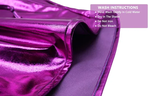 Vista 6 de Pantalones cortos metálicos para niñas, pantalones cortos brillantes para danza, trajes de gimnasia con purpurina