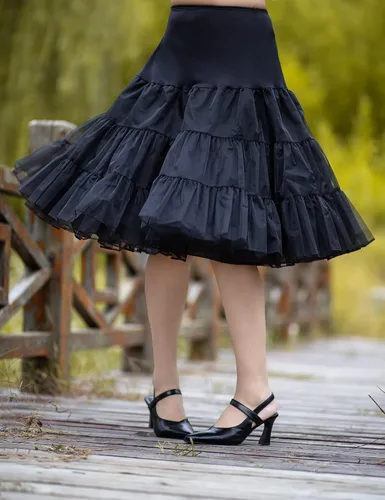 Vista 4 de Modeway Enaguas de crinolina vintage de los años 50 hasta la rodilla para mujer, faldas de tul para debajo de vestidos, accesorios de ropa