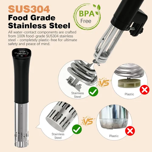 Vista 5 de Cocina Sous Vide, enfriador de vino, 1000 W, máquina Sous Vide para cocina, circulador de inmersión, kit de Sous Vide con bolsas de vacío, bomba
