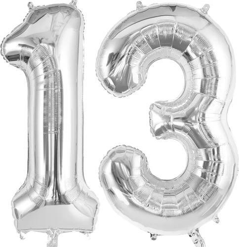 Vista 9 de Globos de aluminio grandes de 13 o 31 pulgadas, globos grandes de 40 pulgadas para 13 cumpleaños, aniversario, evento, celebración, fiesta Negro