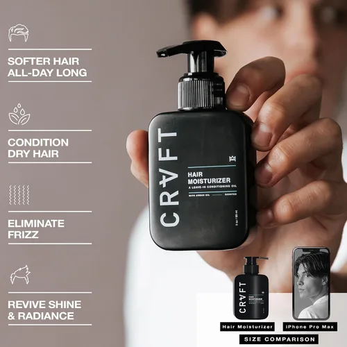 Vista 4 de CRVFT - Acondicionador diario sin enjuague para hombres [aceite] Suministro de 30 días Hidratante para cabello para hombres Aceite