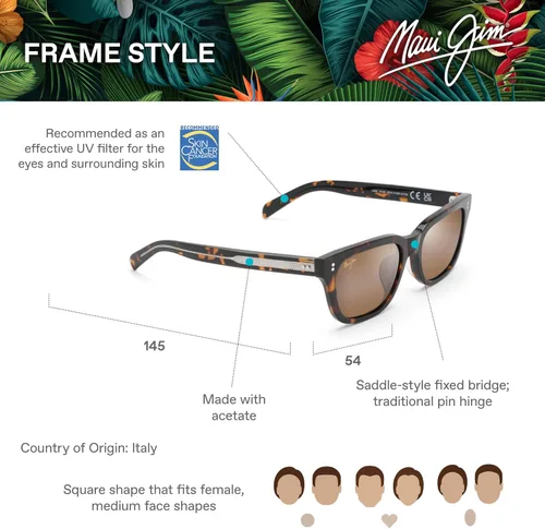 Vista 6 de Maui Jim Gafas de sol clásicas polarizadas Likeke para hombre y mujer