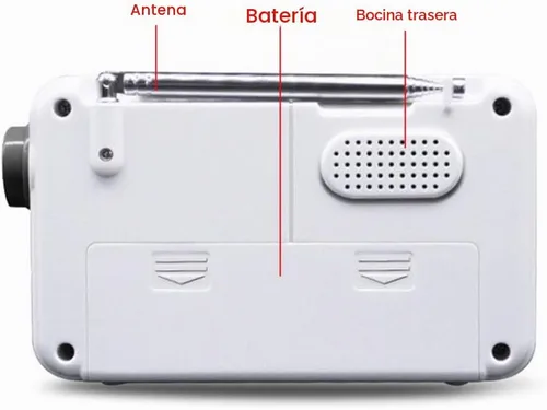 Vista 4 de Radio de ducha, radio de baño impermeable AM FM con pantalla LCD