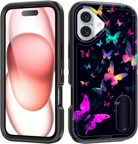 Vista 138 de Funda para iPhone Air con soporte integrado, a prueba de golpes, polvo y caídas, 3 capas, grado militar, funda protectora para iPhone Air de 6.5